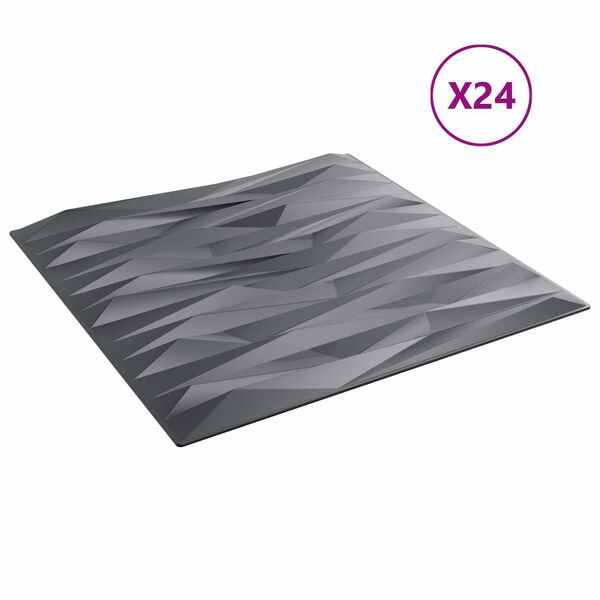 vidaXL Panele ścienne 24 pcs Szary Kamień 50 x 50 cm Pianka XPS