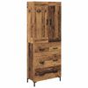 vidaXL Highboard z szufladą 2 pcs Stare drewno Materiał drewnopochodny