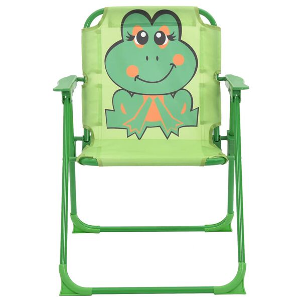 vidaXL 3-cz. dziecięcy zestaw mebli do ogrodu, z parasolem, zielony