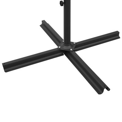 vidaXL Podwójny parasol na stalowym słupku, czarny, 600x300 cm