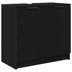 vidaXL Szafka Łazienkowa z drzwiami Czarny Dąb 64,5 x 33,5 x 59 cm
