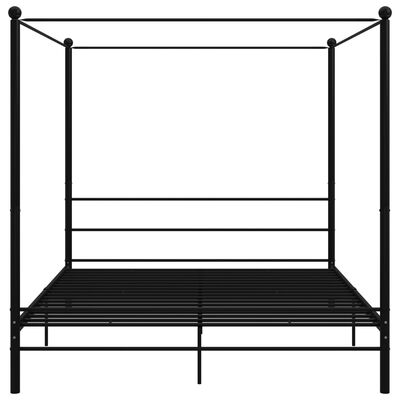 vidaXL Rama łóżka z baldachimem, czarna, metalowa, 200 x 200 cm