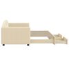 vidaXL Sofa rozsuwana z szufladami, kremowa, 80x200 cm, tkanina