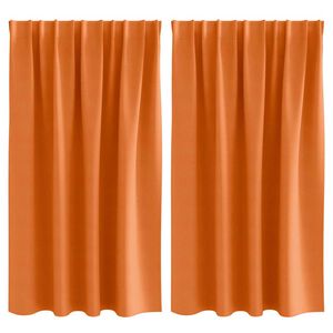 vidaXL Firany blackout z k&oacute;łkami 2 pcs Jasnopomarańczowy 140 x 140 cm