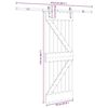 vidaXL Drzwi przesuwne z osprzętem, 70x210 cm, lite drewno sosnowe