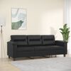 vidaXL 3-osobowa sofa, czarna, 180 cm, obita sztuczną sk&oacute;rą