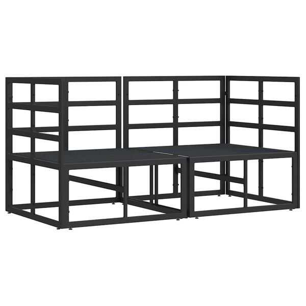 vidaXL Meble Ogrodowe z poduszką z poduszką Czarny Aluminium