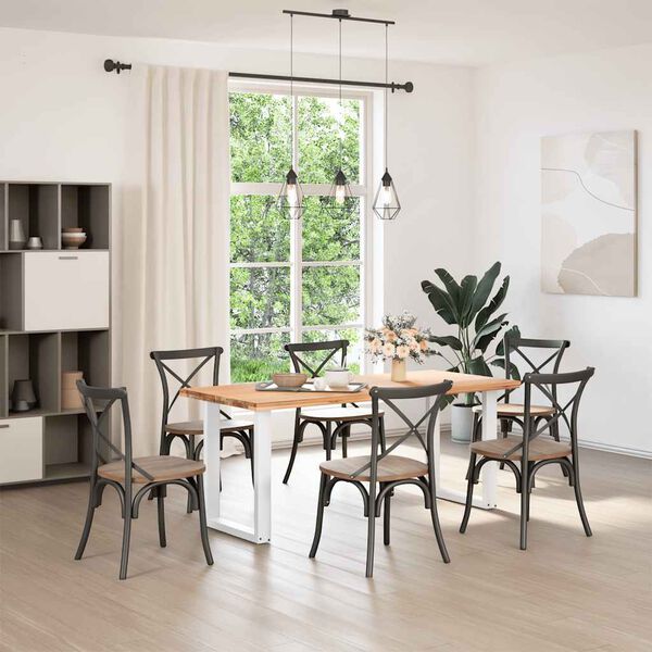 vidaXL Nogi do stołu jadalnego w kształcie litery U 2 szt. Białe 70x(72-73) cm Stal