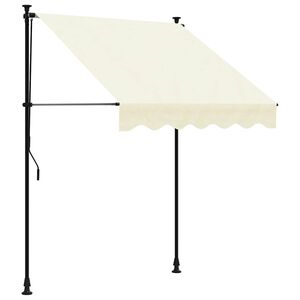 vidaXL Markiza zwijana, kremowa, 150x150 cm, tkanina i stal