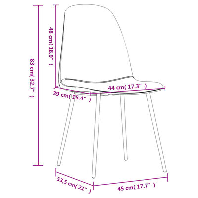 vidaXL Krzesła stołowe, 4 szt., 45x53,5x83 cm, jasny brąz, ekoskóra
