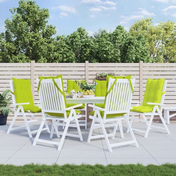 vidaXL Poduszki na krzesła z wysokim oparciem, 6 szt., jasnozielone