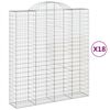 vidaXL Kosze gabionowe, 18 szt, 200x50x220/240cm, galwanizowane żelazo