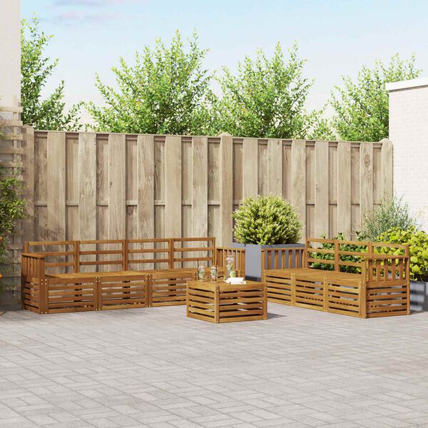 vidaXL Zestawy sof 8 pcs Naturalny Lite Drewno Akacji