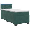 vidaXL Ł&oacute;żko Box Spring z materacem i LED Ciemnozielony 80 x 200 cm