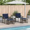 vidaXL Zestaw Mebli Ogrodowych z poduszką 5 pcs Szary i granatowy