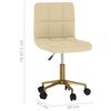 vidaXL Obrotowe krzesła stołowe, 2 szt., kremowe, aksamitne