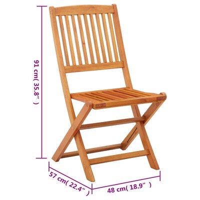 vidaXL Składane krzesła ogrodowe, 4 szt., lite drewno eukaliptusowe