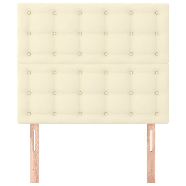 vidaXL Zagł&oacute;wek kremowy 90x5x118/128 cm sk&oacute;ra ekologiczna