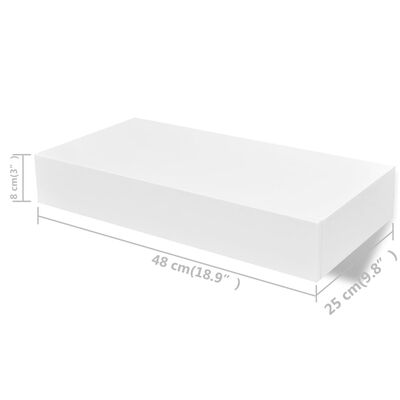 vidaXL Półki wiszące z szufladami, 2 szt., białe, 48 cm