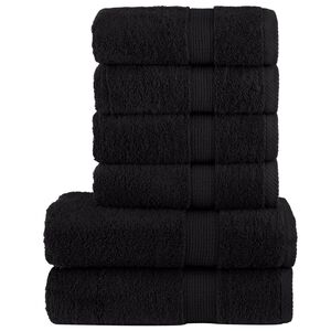 vidaXL 6-częściowy zestaw ręcznik&oacute;w premium SOLUND, czarny, 600 g/cm&sup2;