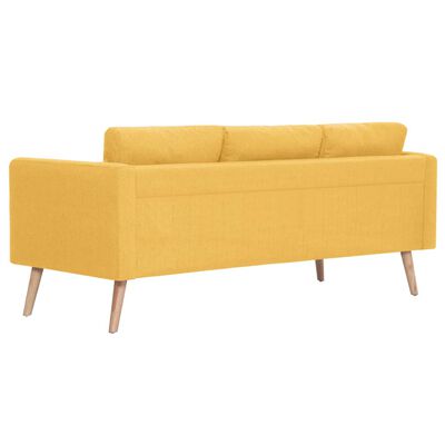 vidaXL Sofa 3-osobowa tapicerowana tkaniną, żółta