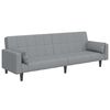 vidaXL 2-osobowa kanapa rozkładana z podn&oacute;żkiem, jasnoszara, tkanina