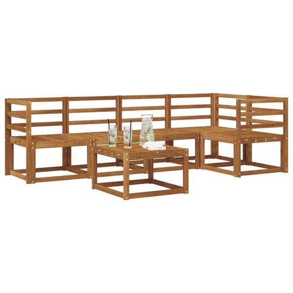 vidaXL Zestaw sof na zewnątrz z poduszką 6 pcs Naturalny i Kremowy