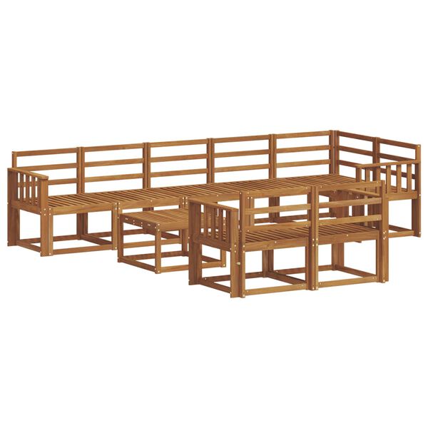 vidaXL Zestaw sof na zewnątrz 9 pcs Naturalny Lite Drewno Akacji