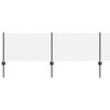 vidaXL Ogrodzenie z słupkiem Szary 0,4 x 50 m Stal i PVC