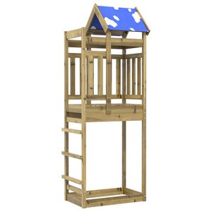 vidaXL Wieża zabaw Brązowy 85 x 52,5 x 239 cm Drewno impregnowane lite