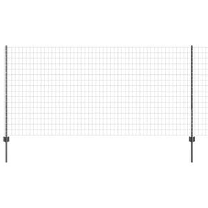 vidaXL Ogrodzenie Euro z słupkiem 10 x 1,2 m Stal pokryta PVC Szary