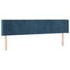 vidaXL Zagł&oacute;wek uszak, ciemnoniebieski, 203x16x78/88 cm, aksamit
