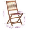 vidaXL Składane krzesła ogrodowe z poduszkami, 8 szt., drewno akacjowe