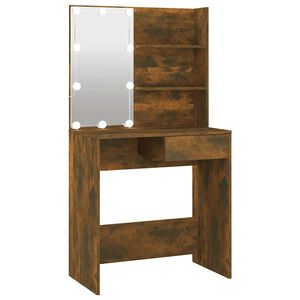 vidaXL Toaletka z LED, brązowy dąb, 74,5x40x141 cm