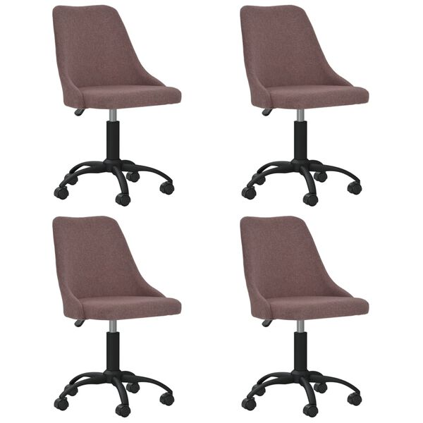 vidaXL Obrotowe krzesła stołowe, 4 szt., brązowe, obite tkaniną