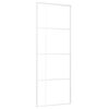 vidaXL Drzwi przesuwne, matowe szkło ESG i aluminium, 76x205 cm, białe