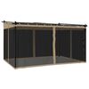 vidaXL Altanka ze ścianami z siatki, kolor taupe, 4x3 m, stal