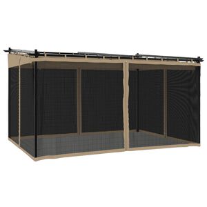 vidaXL Altanka ze ścianami z siatki, kolor taupe, 4x3 m, stal