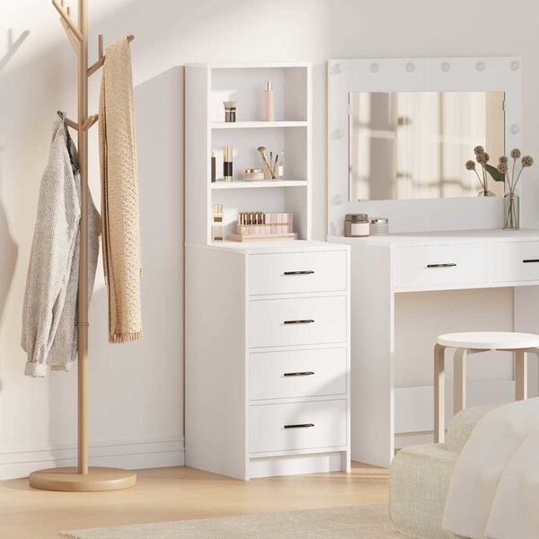 vidaXL Highboard Biały 40 x 41 x 135 cm Materiał drewnopochodny