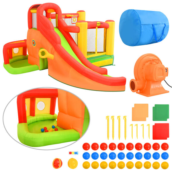 Happy Hop Dmuchany zamek ze zjeżdżalnią, 450x380x230 cm, PVC