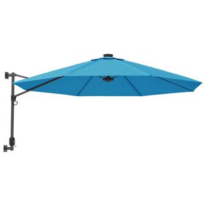 vidaXL Ścienny parasol ogrodowy, niebieski, 290 cm