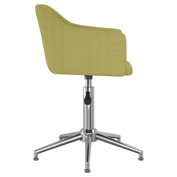 vidaXL Obrotowe krzesło stołowe, zielone, obite tkaniną