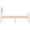 vidaXL Ł&oacute;żko dla seniora, rama z wezgłowiem, pojedyncze, lite drewno