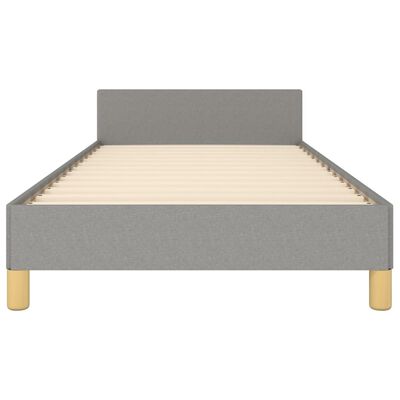 vidaXL Rama łóżka z zagłówkiem, jasnoszara, 100x200 cm, obity tkaniną