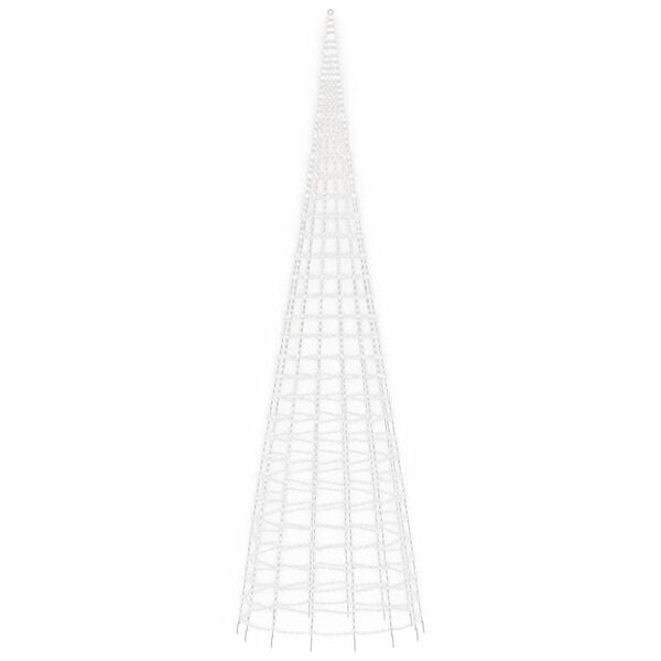 vidaXL Choinka LED na maszcie 3000 LED Zimna biel 800 cm