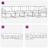 vidaXL Zestaw sof na zewnątrz z poduszką 5 pcs Naturalny i Antracytowy