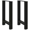 vidaXL Nogi do stołu jadalnego czarne 2 szt. 50x(72-73) cm stal