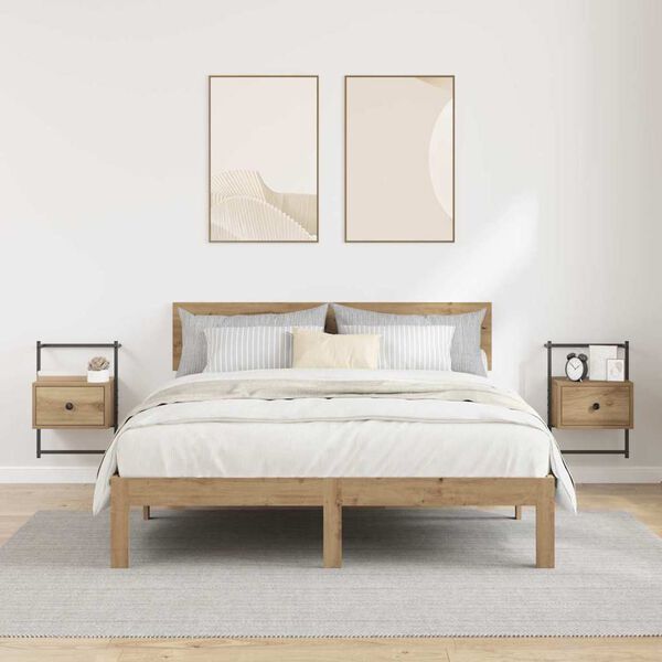 vidaXL Szafka Nocna z szufladą 2 pcs Dąb rzemieślniczy 35 x 30 x 51 cm