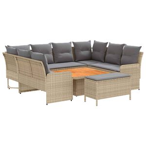vidaXL Zestawy mebli 7 szt. Beżowy i jasnoszary Rattan PE