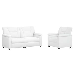 vidaXL Zestaw Sof 2 pcs Biały Ekosk&oacute;ra